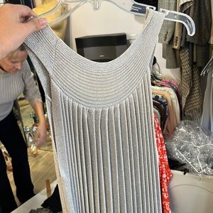 Orange brand . XS but fits S or M . Metallic silver dress